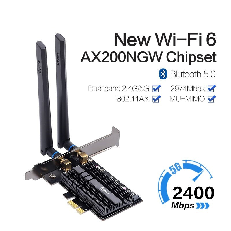 WiFi 6 AX3000 PCIe WiFi Card for PC with BT 5.1, 802.11ax Dual Band  Wireless Adapter with MU-MIMO, Ultra-Low Latency, Supports Windows 10  (64bit) only