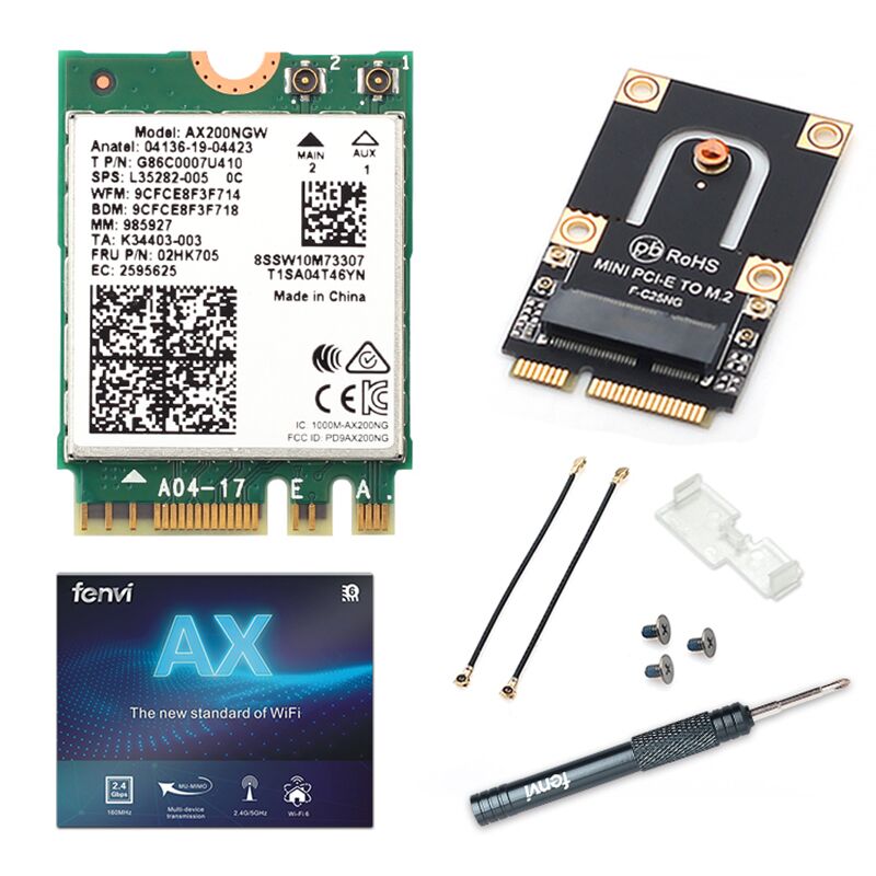 intel ax200 wifi 6 m. 2 2.4g / 5g bluetooth 5.0 802 desktop kit. Ax200ngw  wireless card adapter antenna 11ax / ac 3000mbps dual