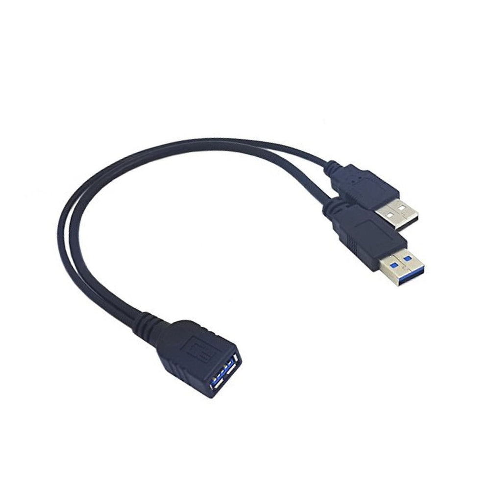 USB 2.0 1 to 2 Y Splitter Cable Adapter, USB 2.0 Type A Male to Dual USB  2.0 Female Jack Data Sync and Charging Cable Extension Cord 30CM/ 1Ft(One